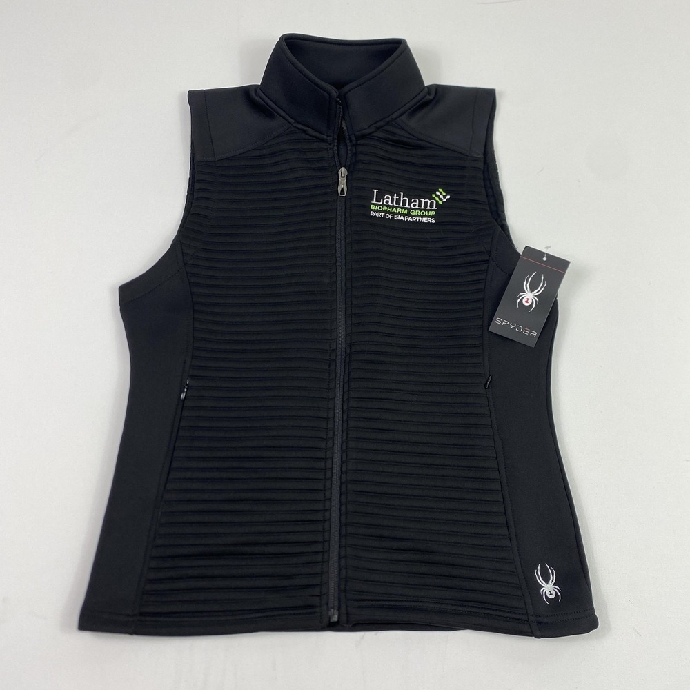 Spyder Vest Womens Medium Black Full Zip Quilted Softshell Latham Biopharm Group